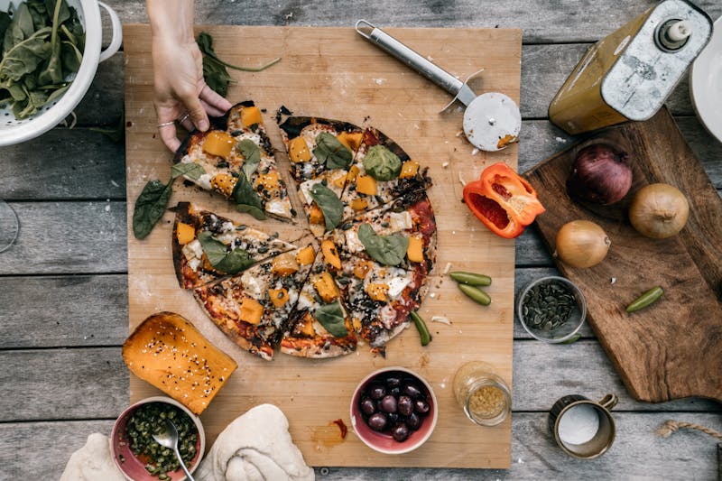 Veggie Garden classic pizza with seasonal vegetables