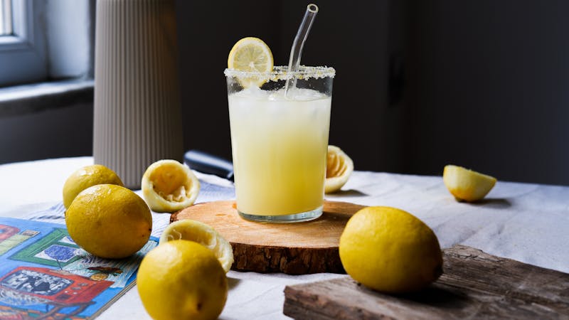 Sparkling Lemonade craft drink with fresh citrus