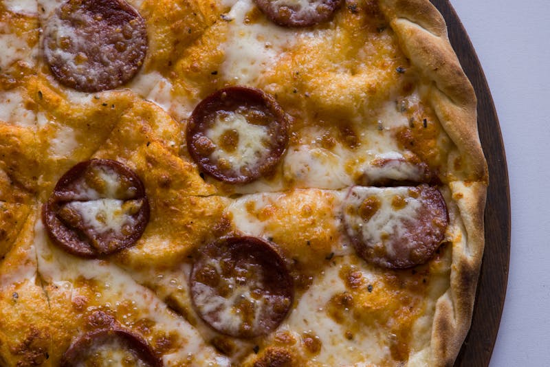 Spicy Arrabbiata punch pizza with pepperoni and chili
